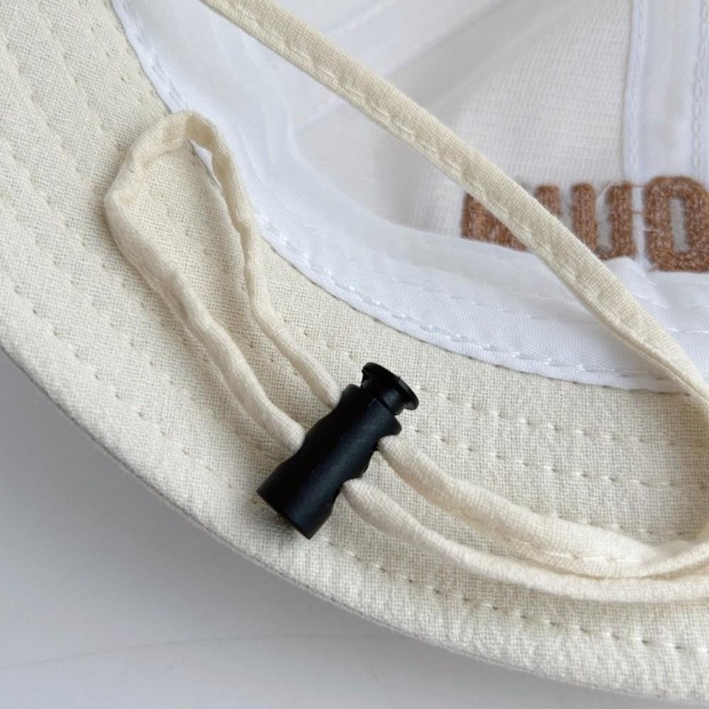 Letter Embroidery Toddler Bucket Hat Cotton Kids Bucket Cap Baby Sunscreen Hat Outdoor Use