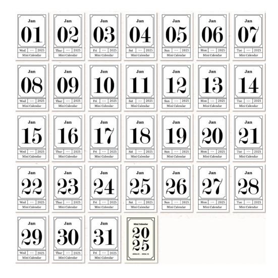 2025 Desk Calendar Mini Book Shape Compact Portable Retro Calendar Thick Paper