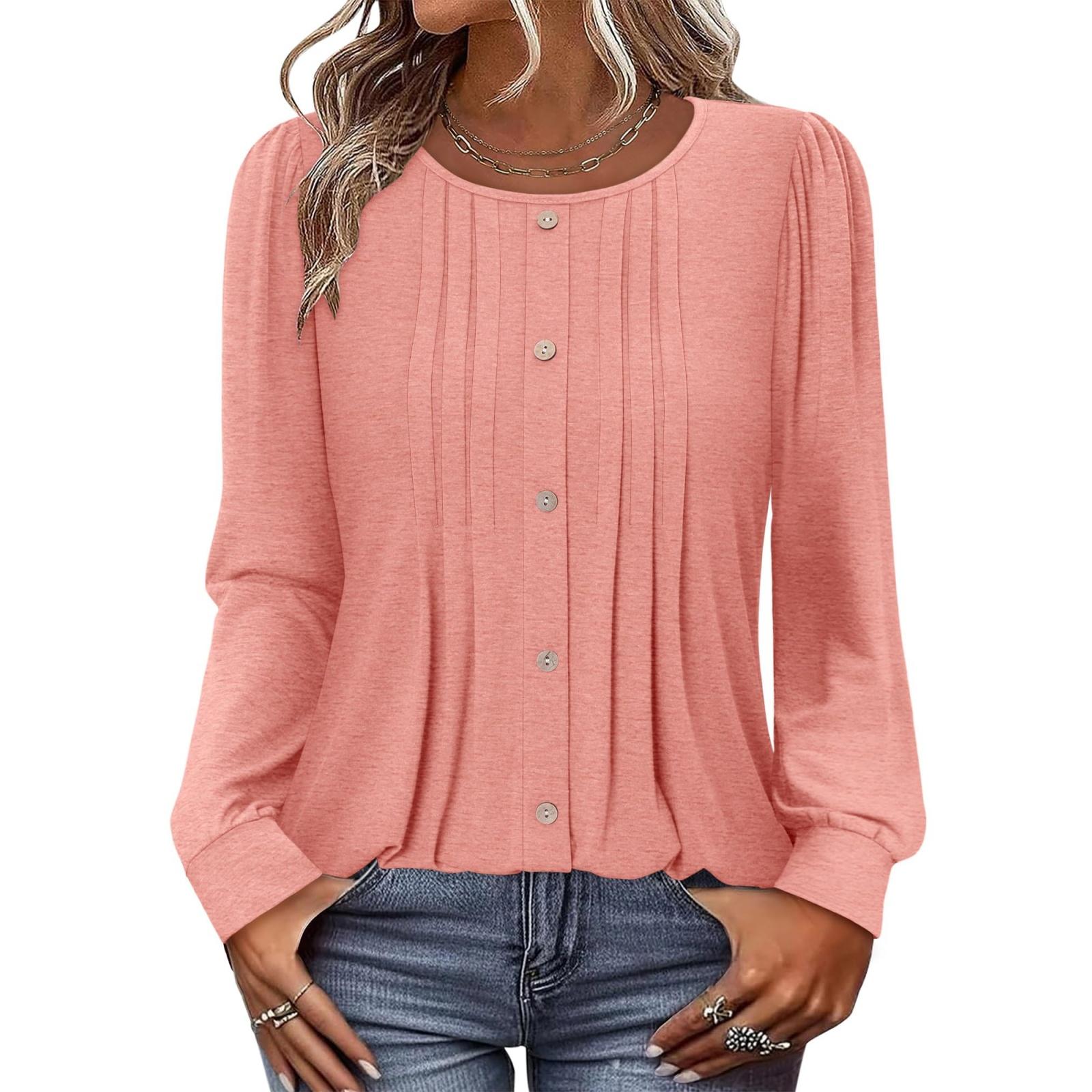 

Модная женская повседневная блузка свободного кроя с длинным рукавом XL розовый