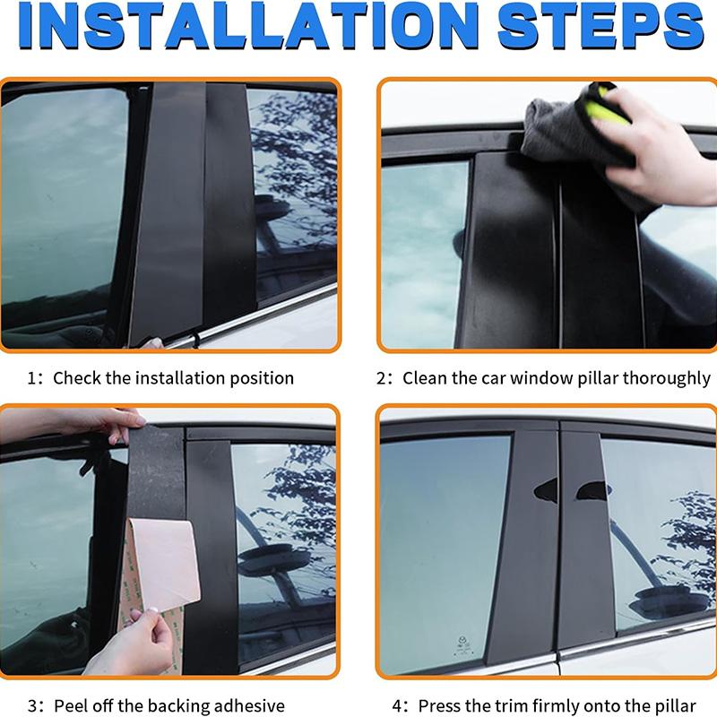 Window Trim Cover Stickers Decoration Exterior Side Door Pillar Posts Car Accessories for Fiat Viaggio Dodge Dart 2013 2014 2015 2016