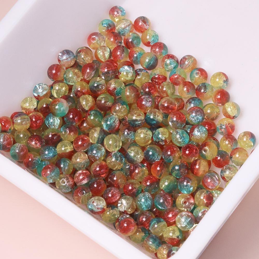 Yori 60 Piecess 10mm Dual Color Glass Loose Beads for Handmade DIY Bracelet Necklace Jewelry Making Supplies Decorative Beads