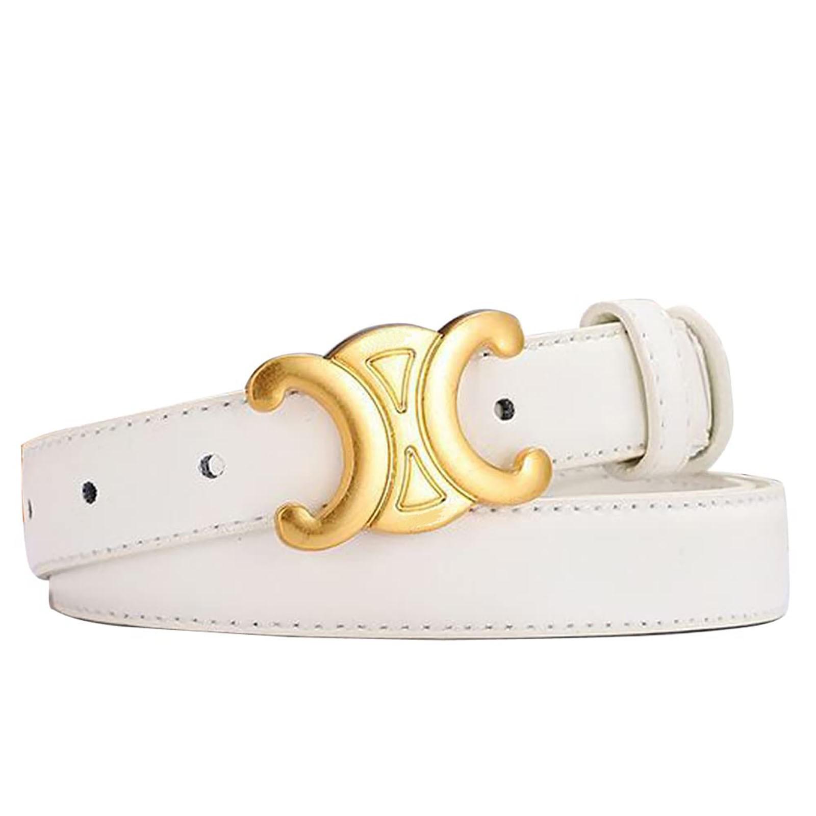 

Женский ремень, модный ремень с полой пряжкой, кожаный ремень для джинсов, повседневные брюки One Size белый