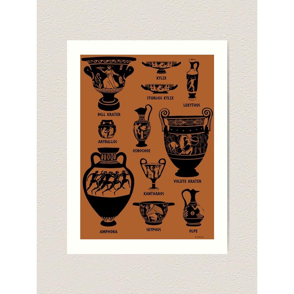 Tapestry ancient Greek ceramics silhouette photographic 75x100