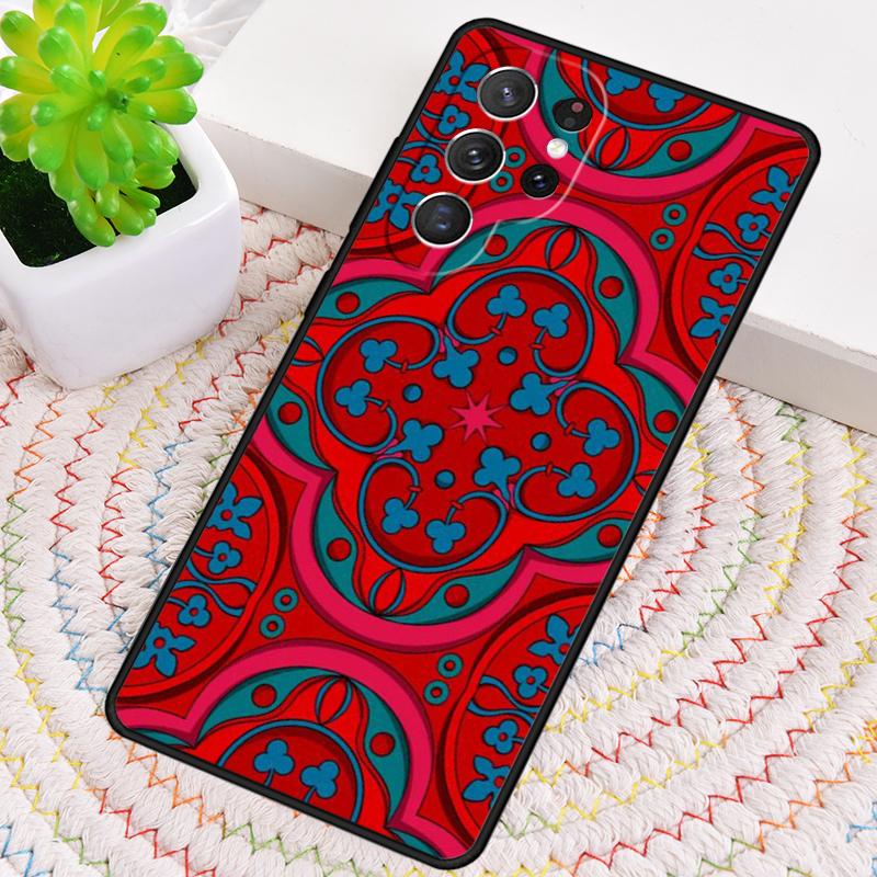 Moroccan Mosai Tile Pattern Silicone Phone Case For Samsung Galaxy Note 10 Pro S26 S25 S24 S23 S22 S21 Plus S25Ultra Capa Cover