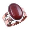 Natural Red Jasper Gemstone Handmade 925 Sterling Silver Two Tone Ring S.6 Z5t97