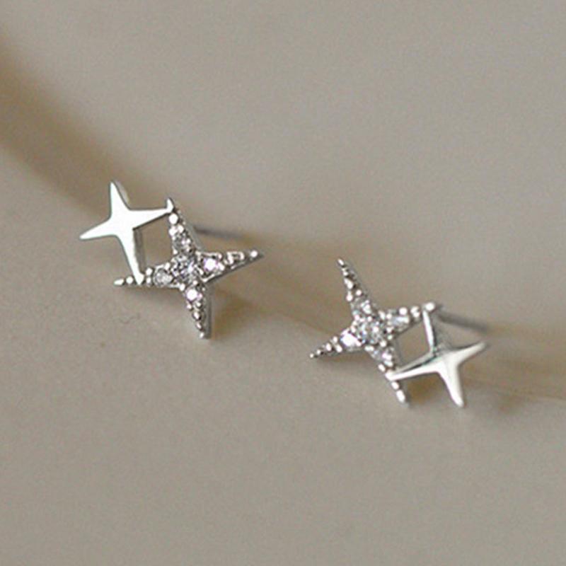 Asymmetric Cross Star Earrings, Retro Fashion High-End Women'S Earrings Accessories