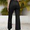 Women's High Waist Drawstring Flare Pants Loose Urban Casual Faux Leather Wide Leg Trousers