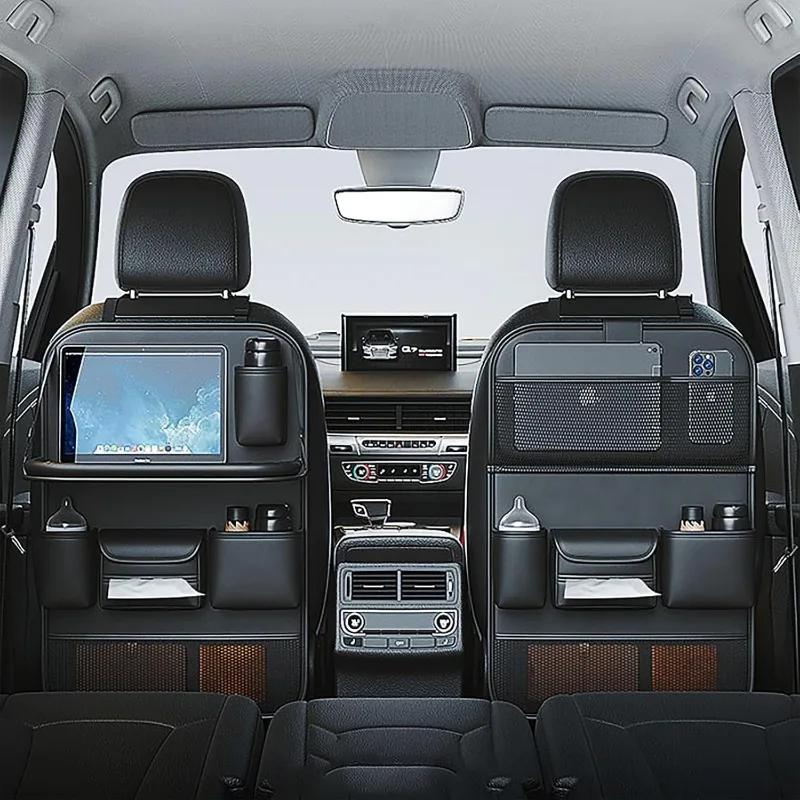 Leather car back seat storage bag, foldable table back seat car storage bag, PVC car back seat storage bag,