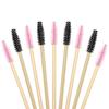 Practical 50pcs Bamboo Handle Disposable Silicone Eyelash Brushes Eyebrow Extension Mascara Wands Applicator Women Makeup Tools