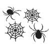 2 Set Black Spider Garland Home Decoration Thick Felt Spooky Hanging Spider Web Banner for Haunted Mansion Home Mantle