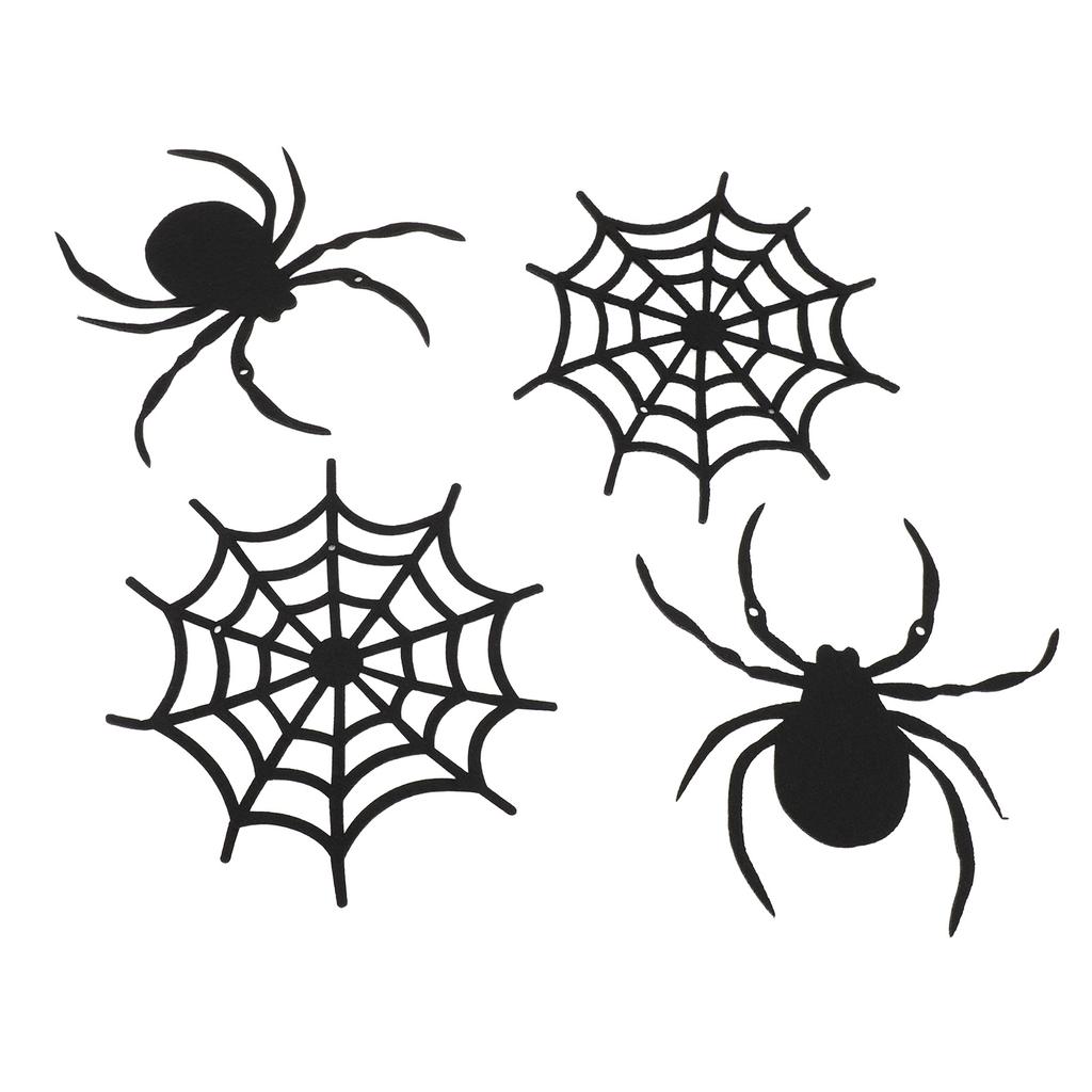 2 Set Black Spider Garland Home Decoration Thick Felt Spooky Hanging Spider Web Banner for Haunted Mansion Home Mantle