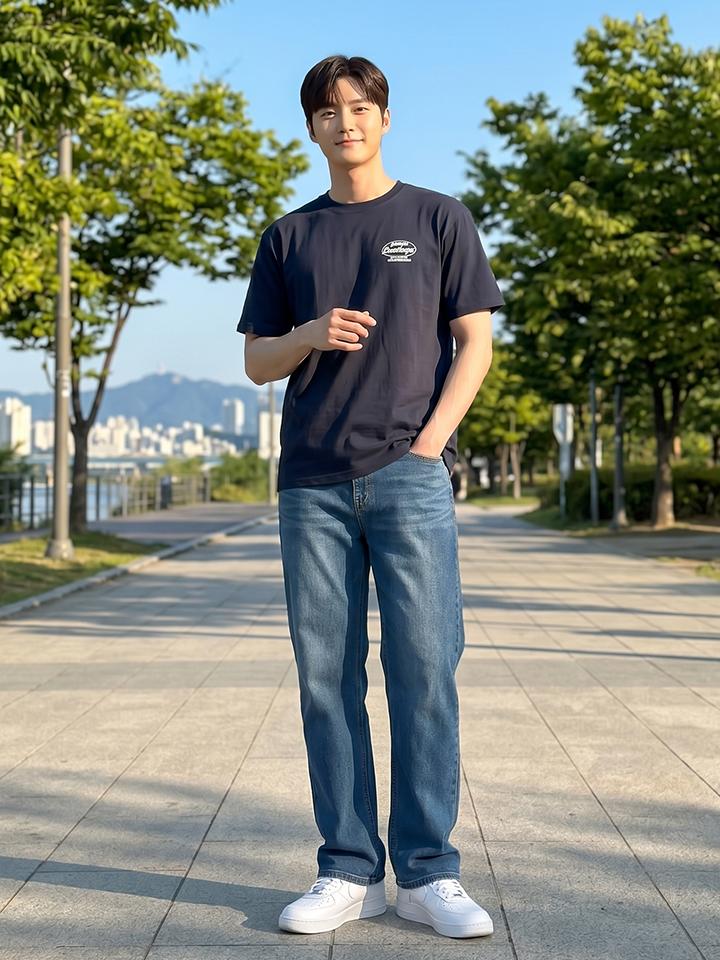 HANGTEN Men'S Ultra Soft Coolmax Tapered Denim Pants_265(10570-055-401-10)
