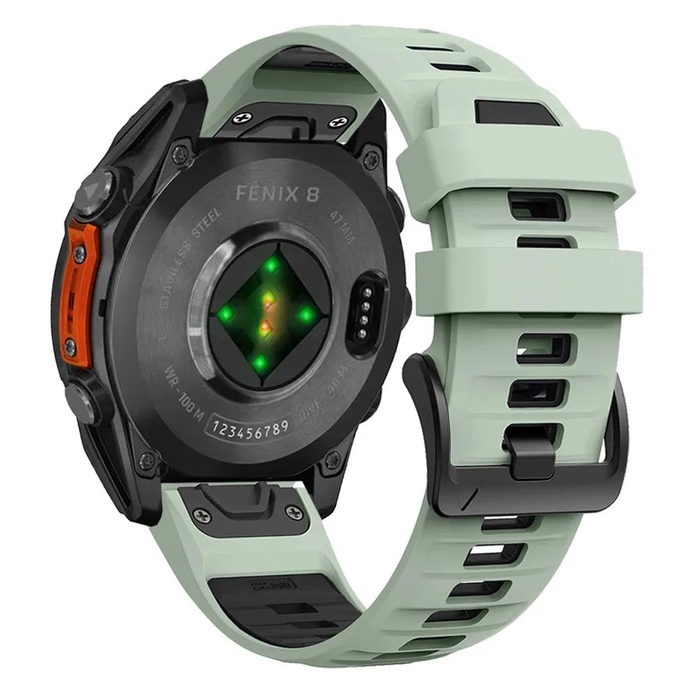 QuickFit 26mm 22mm 20mm Two Tone Silicone Strap for Garmin Fenix 8 E 7X 7 7S Pro 6X 6 6S Pro 5X 5S 5 Plus Bracelet  Band