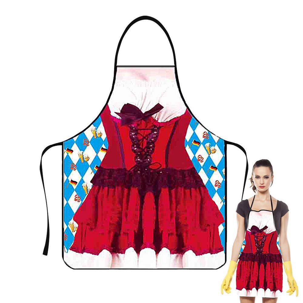Oktoberfest Apron Personality Sexy Kitchen Waterproof Apron For Woman Delantal Cocina Hombre Barista BBQ Funny Muscle Apron Bibs