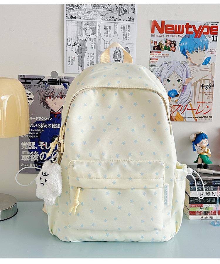 Schoolbag new Korean ins high value fresh and sweet star backpack junior high school students lightweight large capacity backpack