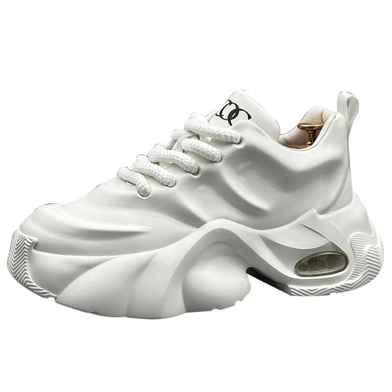 2024 Autumn New Breathable Thick Sole Height Increasing Personalized Trendy Fashion Casual Versatile Sports Lace-up Shoes