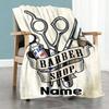 Haircut Scissors Personalized Name Blanket Cozy Customizable Blanket Warmthful Decor for Chair Bed Home Decor Nap Four Seasons Multipurpose