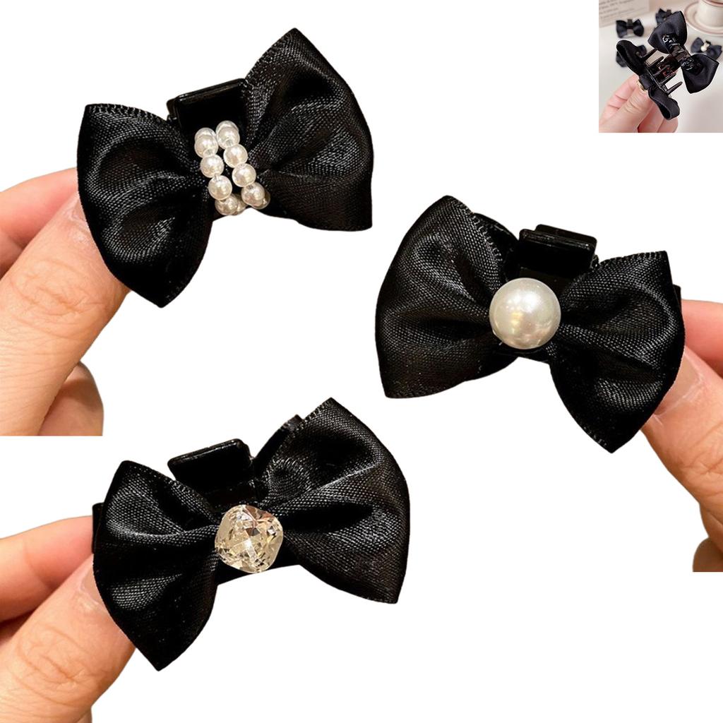 Black Bows Hair Clip For Women Stylish Design Comfortable Lightweight Anti Slip Hair Clip for Daily Party Wear