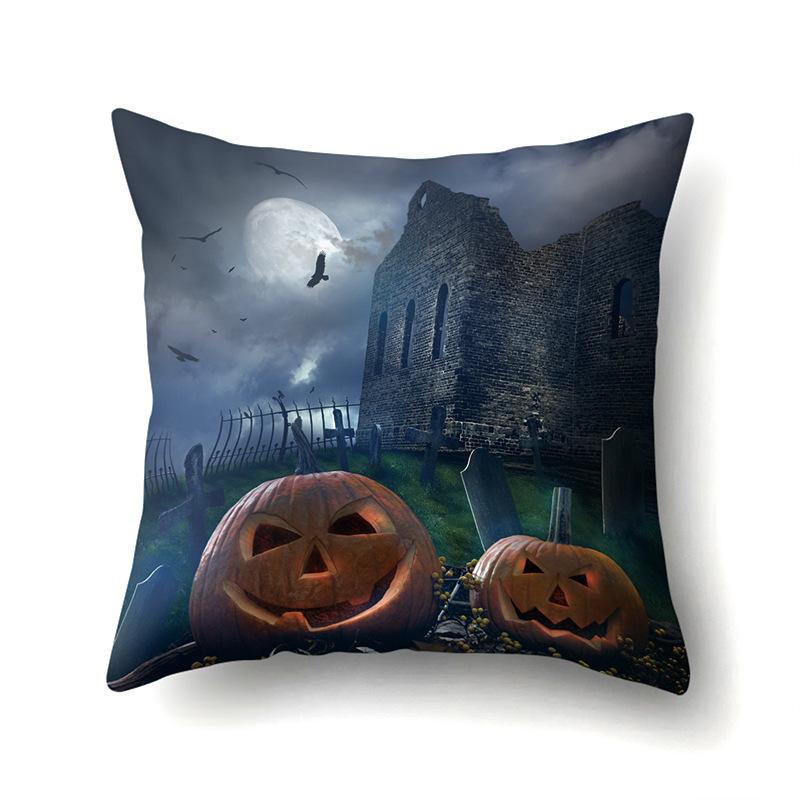 Halloween Pillowcase Car Waist Pillow Pumpkin Sofa Cushion Cover Office Home Living Room Pillowcase