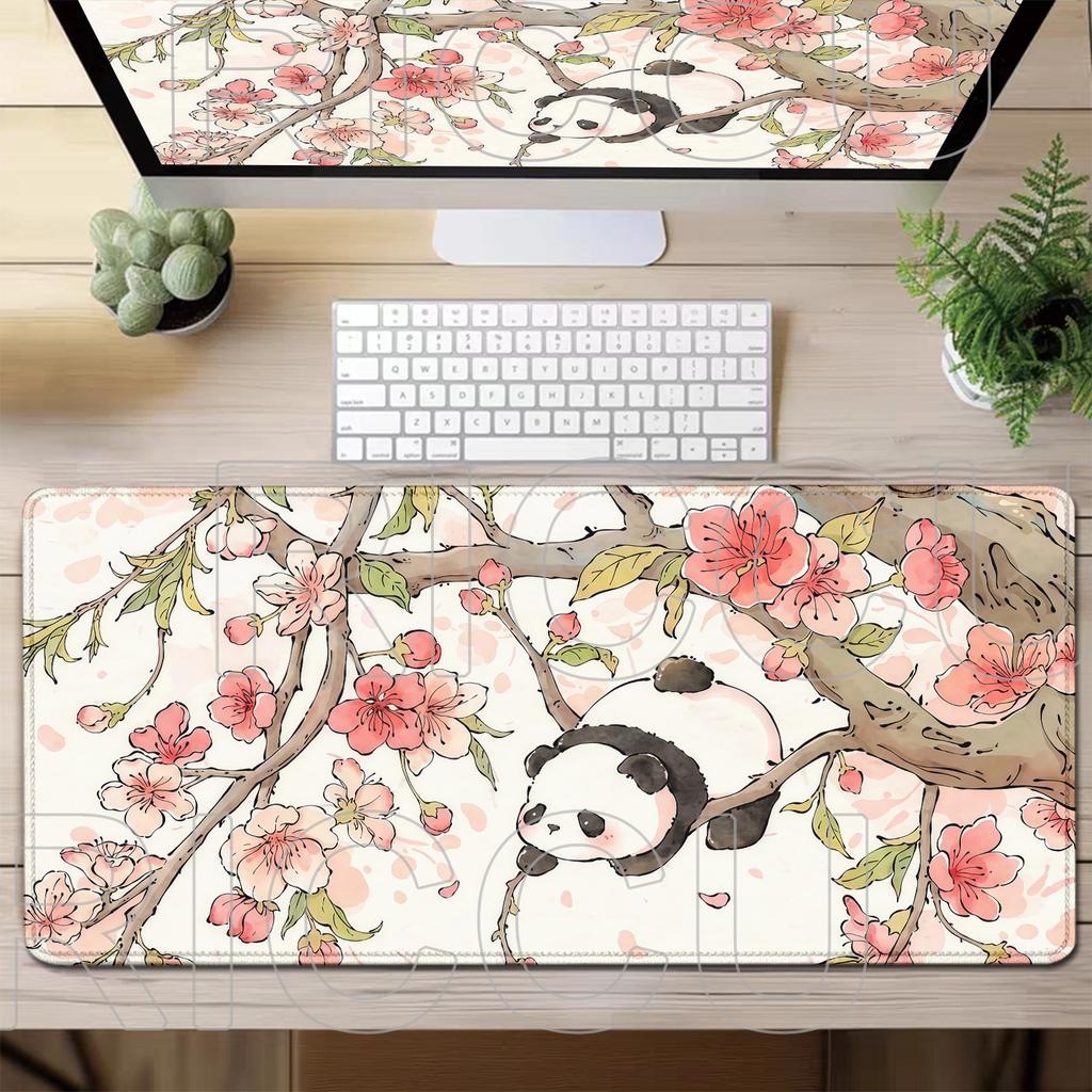 XXL Kawaii Panda HD Printing Mouse Pad Large Computer Office Game Table 400x900mm Mat Rubber carpet Anti-slip Keyboard Desk Pads