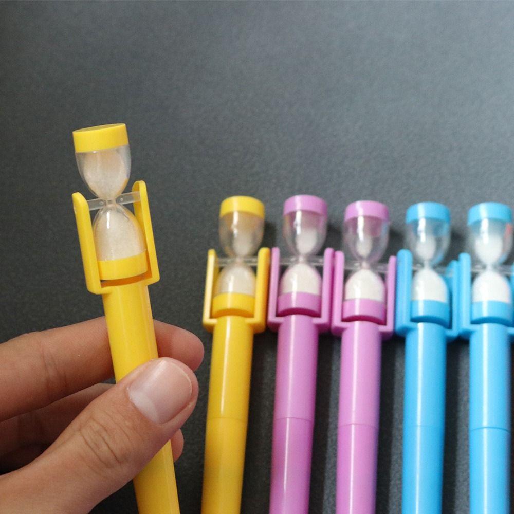 Twist Mechanism Hourglass Ballpoint Pen Black Ink Sand Clock Pen Novelty Pen  Study Gift