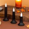 Simple Flameless Halloween Black LED Candle Simulated Warm Light Electronic Candle Lights Plastic LED Electronic Candle Party