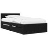 Bed Frame with Drawers 2 Pcs. Black Oak Engineered Wood