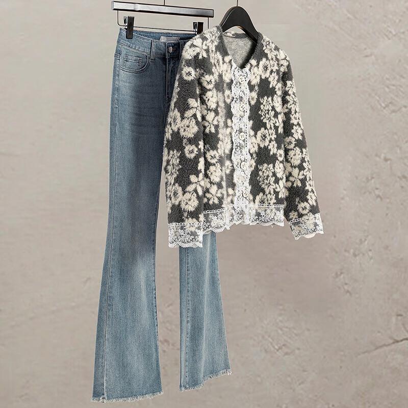 

Женский плюшевый кардиган с кружевной отделкой One Size