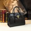 Bag Handbag Atmospheric Platinum Bag Crocodile Pattern Large Bag Middle-Aged Hard Leather Women'S Bag