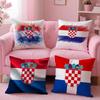 Republic Of Croatia Flag Cushion Cover Plush Fabric Soft Double-Sided Printed Sofa Warm Winter Home Gift Pillow Cover