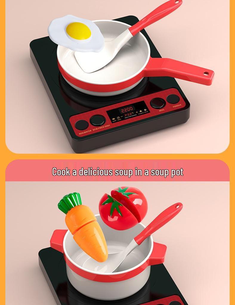 Children's Play Kitchen Set: Cooking & Cutting Toy with Vegetables for Boys & Girls