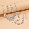 3 Stück Klaue Kette Perle Damen Halskette Ohrringe Armband Zirkon Set Kleid Dinner Halskette Accessoires
