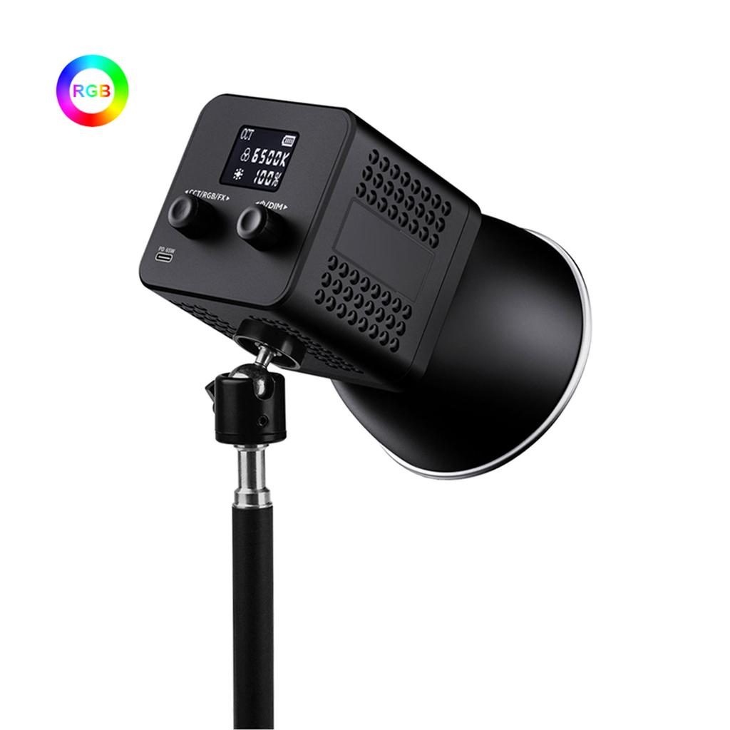 40W RGB Portable LED Video Light 3400mAh Build In Battery Adjustable Color Temperature COB Handheld Spotlight