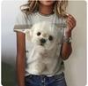 2024 New Women's T-Shirt Cute Puppy Pattern Printed Women's T-Shirt Extra Large Size T-Shirt Summer Ladies