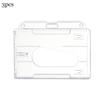 1/3Pcs Thumb Card Case Transparent Plastic ID Tag Name Badge Holder Nurse Staff Work Card Cover Protector Bus Pass Card Sleeve