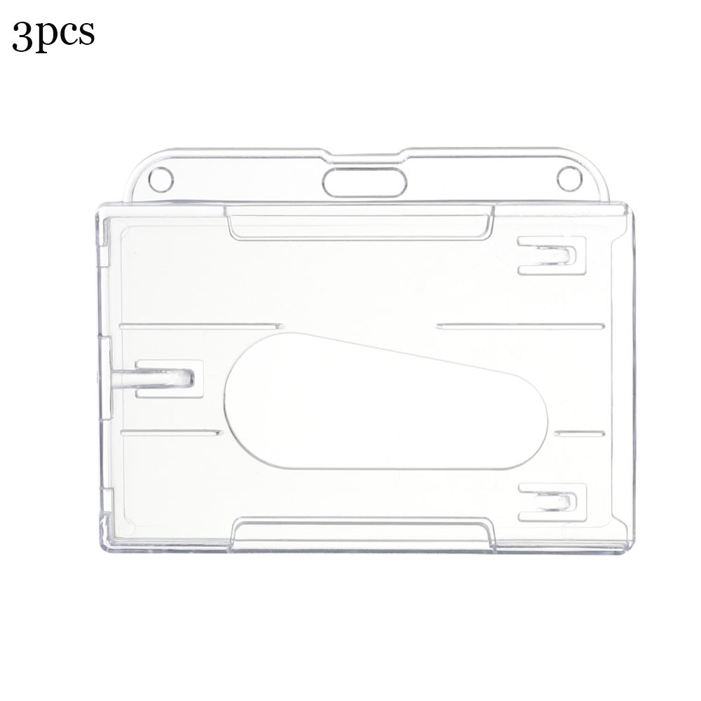 1/3Pcs Thumb Card Case Transparent Plastic ID Tag Name Badge Holder Nurse Staff Work Card Cover Protector Bus Pass Card Sleeve