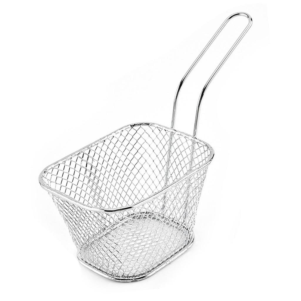 Deep Fry Basket Stainless Steel Mesh Basket with Handle Easy Clean Large Capacity Fry Cooking Tool
