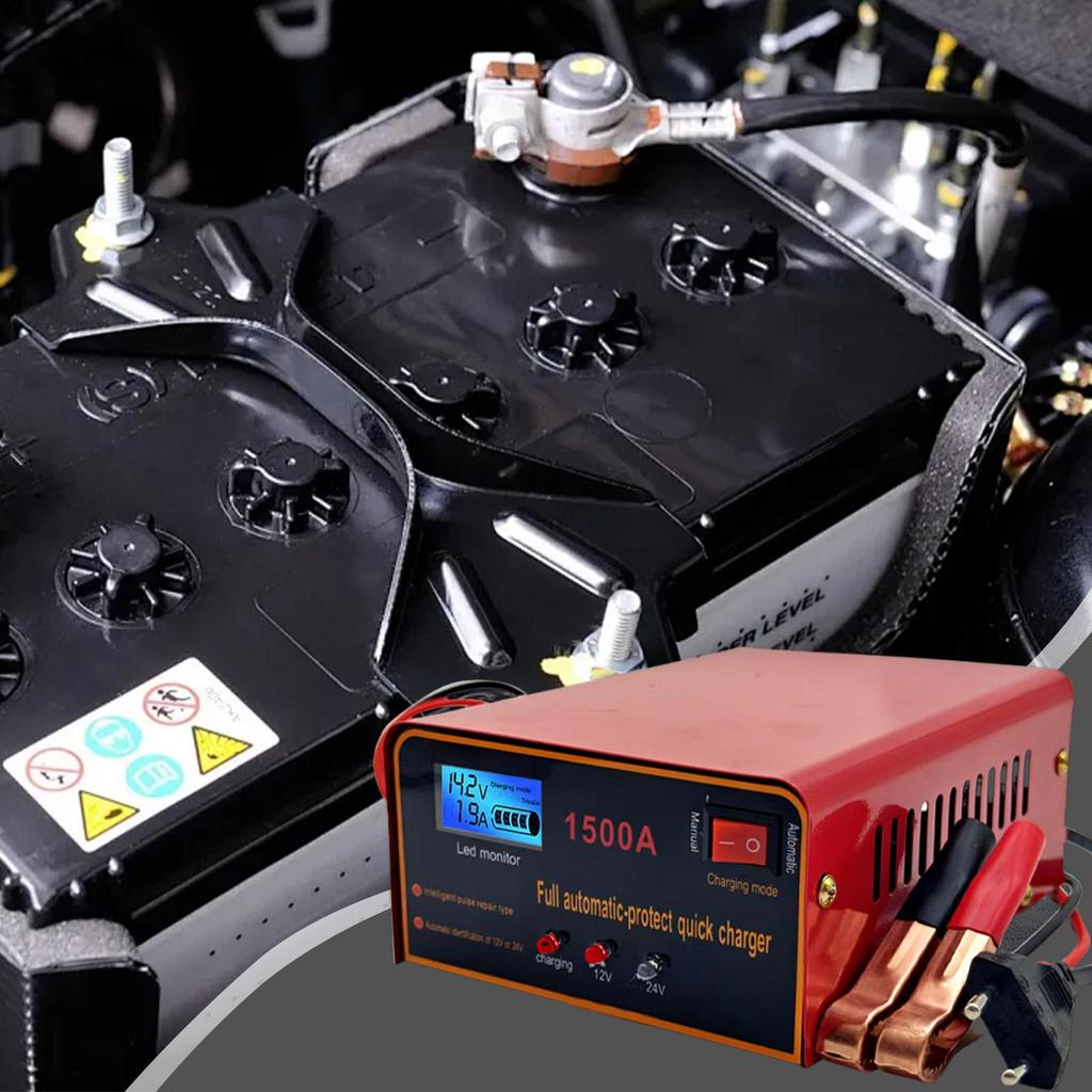 Battery Charger Motorcycle Charger For Battery Maintainer Fast Charging Safety Protection Compressor Portable For Tractor Marine