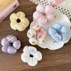 Spring Summer Sweet Versatile Fabric Three-dimensional Cotton Children's Flower Intestine Ring Floral Bow Girl Ball Hair Ring