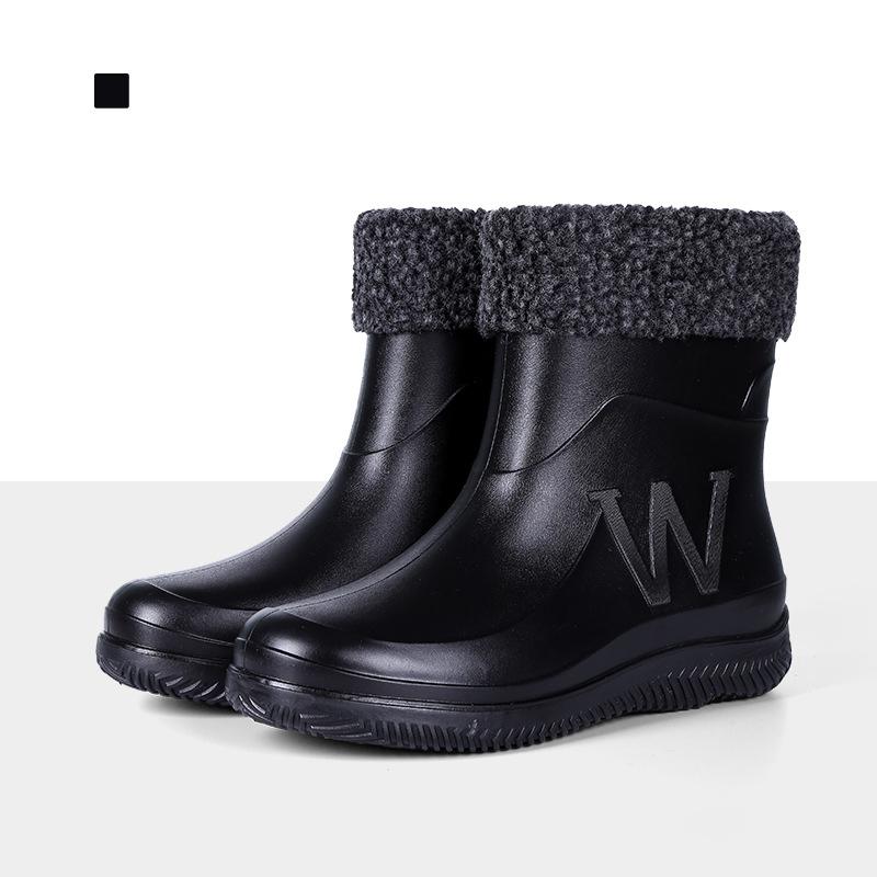 Modische Regenstiefel in Mittelrohr-Form, große Größe, für Männer und Frauen, Regenstiefel für die Küche, Arbeit, Angeln, Autowaschanlage, Wasserschuhe, Gummiüberschuhe