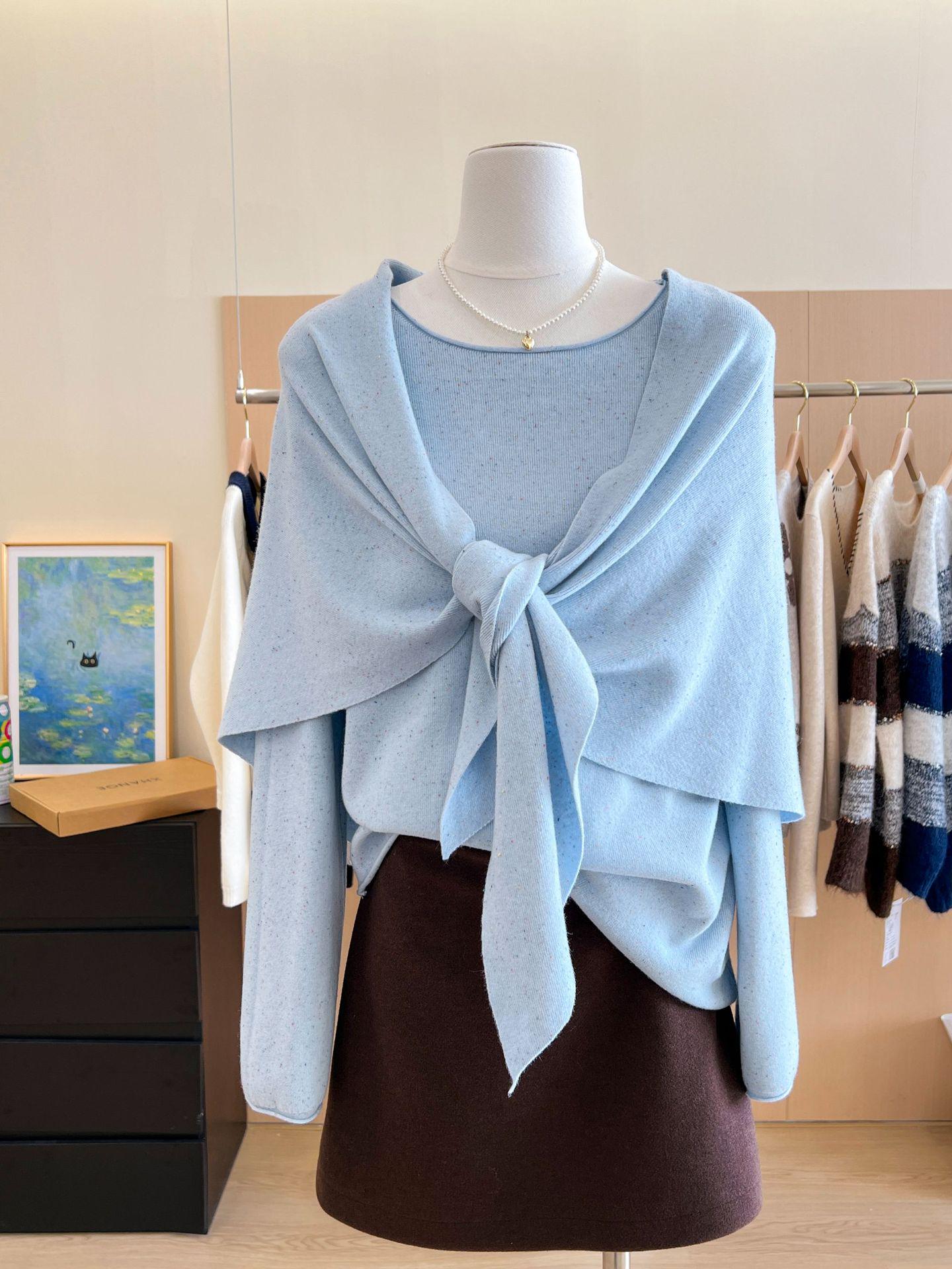 

Gentle Milk Puff Scarf & Sweater Set - Autumn/Winter 2025 Trendy Design One Size