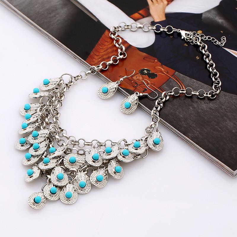 Ethnic Style Multi Layer Design Simulation Gemstone Decoration Women Necklace For Daily Use