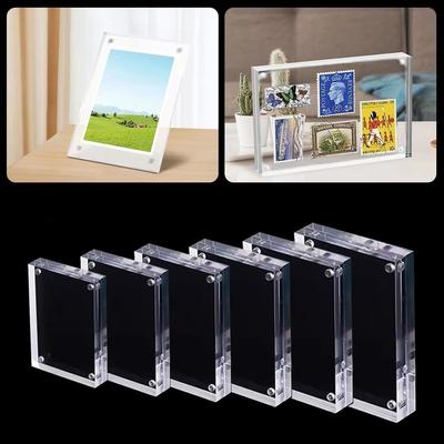 Acrylic Photo Frame Magnetic Photo Stand Durable Fridge Magnets  for Room Desk Home Decoration