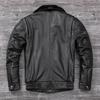 Chinese Size Men Leather Jacket Genuine Cow Leather Natural Fur Collar Flight Jackets Mens Cowhide Coats Winter Air Force Clothes