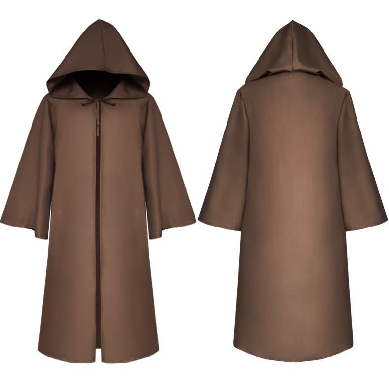 Halloween Medieval Grim Reaper Robe: Hooded Cape Costume for Children & Adults