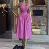 European, American Summer New African Sweet Wind Removable Neck Collar Waist Striped Dress
