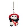Yocipa Cute Panda Plush Bag Charm, Cute Bag Accessory, Panda Charm, Animal Keychain, Decorative Gift (Red)