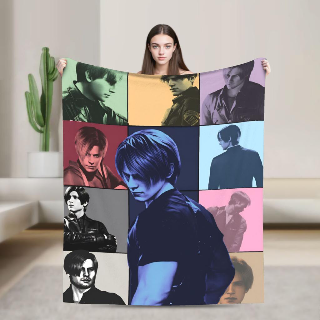 I  Leon Kennedy Blankets Residents Evils Soft Fluffy Plush Throw Blanket For Couch Chair Sofa Bed Flannel Bedspread Bed Cover