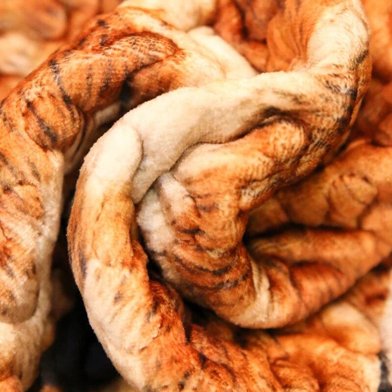 Sofa Cover Modern Light Luxury Tiger Print Sofa Cushions New Style Wintertime Anti-cat Scratch Cover Plush Animal Pattern