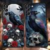Raven Crow Skull Pattern Phone Case Cover for Samsung Galaxy S25 S24 S23 S22 S20 S21 FE Ultra S10 S10E Plus 5G Soft TPU Capas